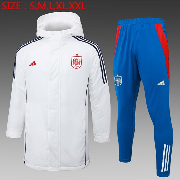 Daunenjacke Spanien Komplett Set 2024-25 Weiß